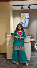 Firozi Chiffon  Suit